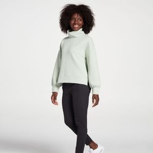 CALIA Women's Cloud Extended Neck Pullover, Fresh Sage, size small